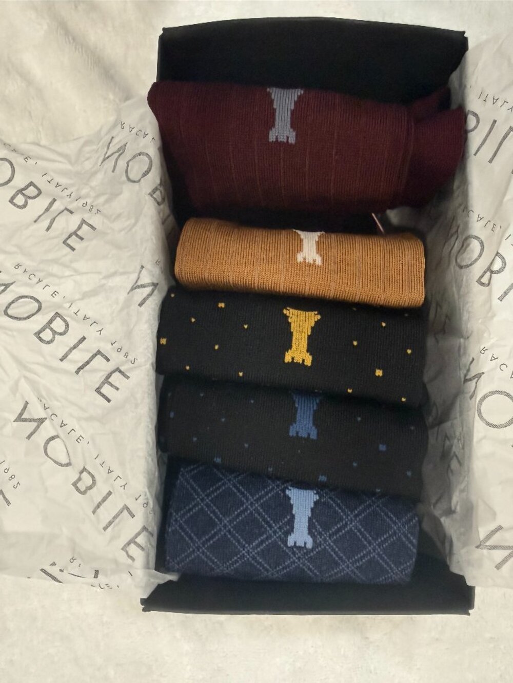 Nobile Merino Wool Socks | Box of 5 Pairs | New | Made in Italy